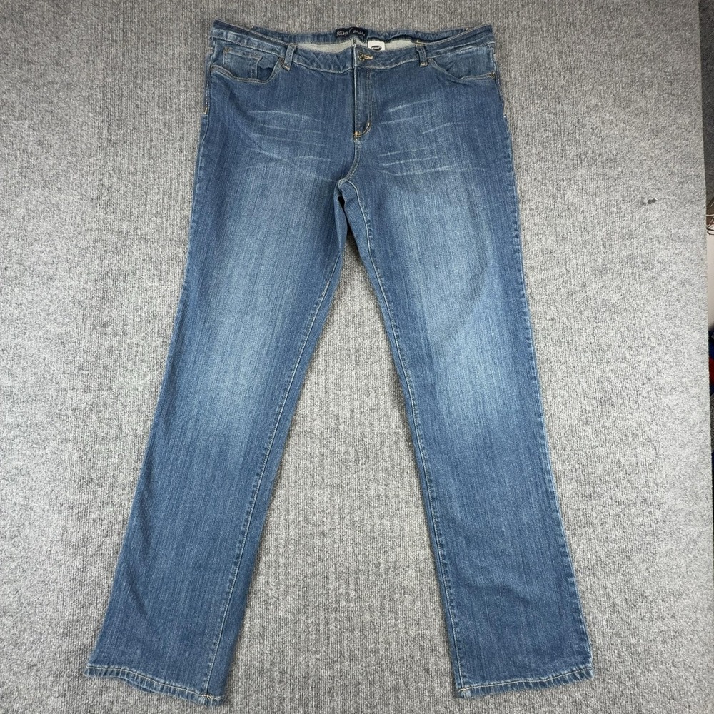 Revolt Jeans Juniors 23 Medium Wash Blue Straight Stretch Denim Pants Casual